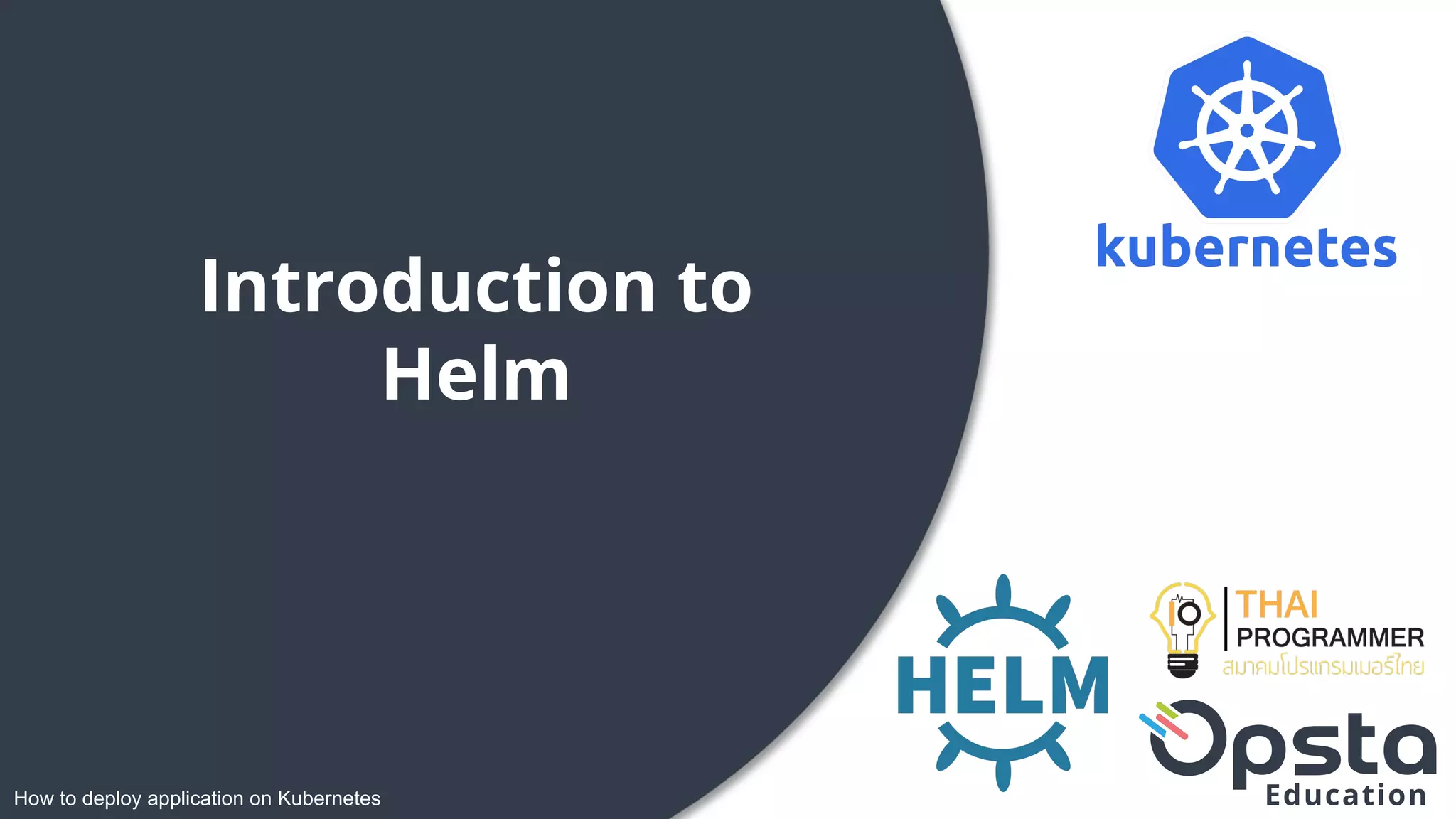 How to deploy application on Kubernetes
Introduction to
Helm
 
