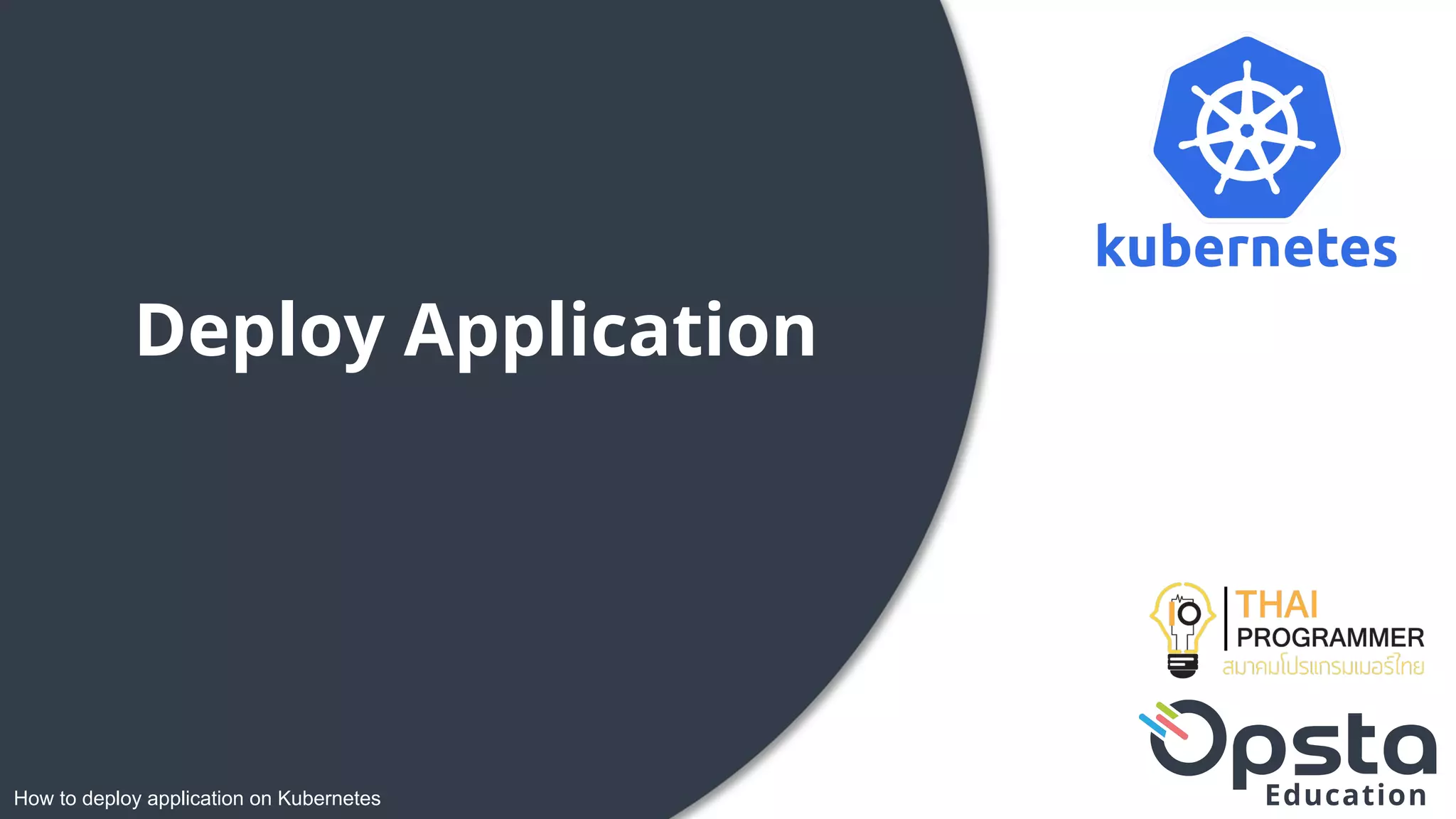 How to deploy application on Kubernetes
Deploy Application
 
