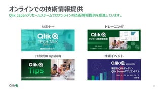 35
オンラインでの技術情報提供
Qlik Japanプリセールスチームではオンラインの技術情報提供を推進しています。
セミナー トレーニング
LT形式のTips共有 技術イベント
 