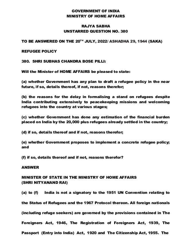 GOVERNMENT OF INDIA
MINISTRY OF HOME AFFAIRS
RAJYA SABHA
UNSTARRED QUESTION NO. 380
TO BE ANSWERED ON THE 20TH
JULY, 2022/...