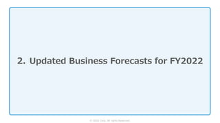 © SIOS Corp. All rights Reserved.
2. Updated Business Forecasts for FY2022
 