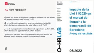 4.2 Rent regulation
🟢In the 40 Catalan municipalities (38 #MRB) where the law was applied,
the average rental price will d...