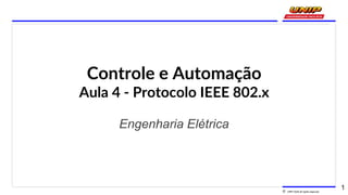 © UNIP 2020 all rights reserved
Controle e Automação
Aula 4 - Protocolo IEEE 802.x
Engenharia Elétrica
1
 