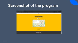 Screenshot of the program
3/24/2023 11
 