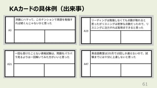 KAカードの具体例（出来事）
61
 
