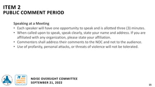 Noise Oversight Committee notes