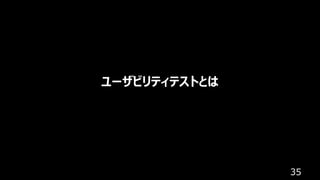 35
ユーザビリティテストとは
 