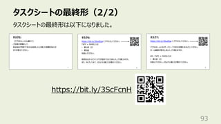 タスクシートの最終形（2/2）
93
タスクシートの最終形は以下になりました。
https://bit.ly/3ScFcnH
 
