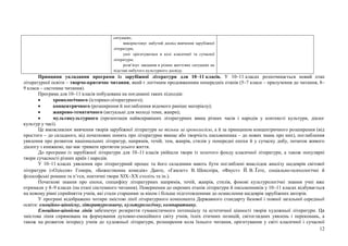 12
ситуаціях;
використовує набутий досвід вивчення зарубіжної
літератури;
уміє орієнтуватися в колі класичної та сучасної
літератури;
розв’язує завдання в різних життєвих ситуаціях на
підставі набутого культурного досвіду.
Принципи укладання програми із зарубіжної літератури для 10–11 класів. У 10–11 класах розпочинається новий етап
літературної освіти – творчо-критичне читання, який є логічним продовженням попередніх етапів (5–7 класи – прилучення до читання, 8–
9 класи – системне читання).
Програма для 10–11 класів побудована на поєднанні таких підходів:
 хронологічного (історико-літературного);
 концентричного (розширення й поглиблення відомого раніше матеріалу);
 жанрово-тематичного (актуальні для молоді теми, жанри);
 мультикультурного (презентація найяскравіших літературних явищ різних часів і народів у контексті культури, діалог
культур у часі).
Це вможливлює вивчення творів зарубіжної літератури не тільки за хронологією, а й за принципом концентричного розширення (від
простого – до складного, від початкових понять про літературне явище або творчість письменника – до нових знань про них), поглиблення
уявлення про розвиток національних літератур, напрямів, течій, тем, жанрів, стилів у попередні епохи й у сучасну добу, початок живого
діалогу з книжкою, що має тривати протягом усього життя.
До програми із зарубіжної літератури для 10–11 класів увійшли твори із золотого фонду класичної літератури, а також популярні
твори сучасності різних країн і народів.
У 10–11 класах уявлення про літературний процес та його складники мають бути поглиблені внаслідок аналізу шедеврів світової
літератури («Одіссея» Гомера, «Божественна комедія» Данте, «Гамлет» В. Шекспіра, «Фауст» Й. В. Ґете, соціально-психологічні й
філософські романи та п’єси, поетичні твори XIX–XX століть та ін.).
Початкові знання про епохи, специфіку літературних напрямів, течій, жанрів, стилів, фонові культурологічні знання учні вже
отримали у 8–9 класах (на етапі системного читання). Повернення до окремих етапів літератури й письменників у 10–11 класах відбувається
на новому рівні сприйняття учнів, які стали старшими за віком і більше підготовленими до осмислення шедеврів зарубіжних авторів.
У програмі відображено чотири змістові лінії літературного компонента Державного стандарту базової і повної загальної середньої
освіти: емоційно-ціннісну, літературознавчу, культурологічну, компаративну.
Емоційно-ціннісна лінія забезпечує розкриття гуманістичного потенціалу та естетичної цінності творів художньої літератури. Ця
змістова лінія спрямована на формування духовно-емоційного світу учнів, їхніх етичних позицій, світоглядних уявлень і переконань, а
також на розвиток інтересу учнів до художньої літератури, розширення кола їхнього читання, орієнтування у світі класичної і сучасної
 