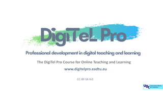 PLA DigiTeL Pro pitch Online Education by Iwan Wopereis (OUNL)
