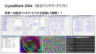 CrystalMark 2004（総合ベンチマークソフト）
世界一の総合ベンチマークソフトを目指して開発！！
 