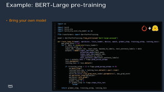 © 2022, Amazon Web Services, Inc. or its affiliates.
Example: BERT-Large pre-training
• Bring your own model
 