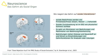 Elisabeth Deutsch | Agile Austria 2022 | Psychologische Sicherheit
Das Gehirn als Sozial Organ
Neuroscience
Wie reagiert d...