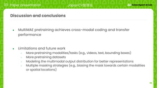 Masked Multi Tasker ECCV2022 paper reading - MultiMAE: Multi-modal Multi-task Masked ...