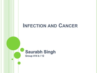 INFECTION AND CANCER
Saurabh Singh
Group 414 b / 12
 