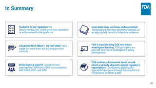 Computer Software Assurance (CSA): Understanding the FDA’s New Draft ...