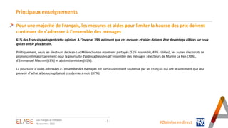Principaux enseignements
- 7 - #Opinion.en.direct
Les Français et l’inflation
9 novembre 2022
Pour une majorité de Françai...