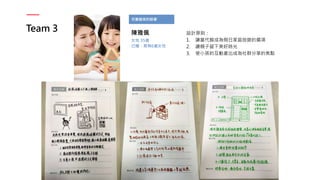 Team 3
兒童藝術的啟蒙
陳雅佩
女性 35歲
已婚，育有6歲女兒
設計原則：
1. 讓當代館成為假日家庭旅遊的選項
2. 讓親子留下美好時光
3. 使小孩的互動產出成為社群分享的焦點
 