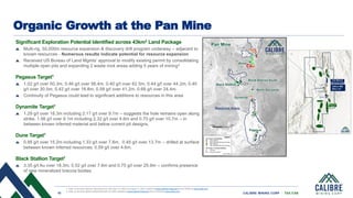 10 CALIBRE MINING CORP | TSX:CXB
Organic Growth at the Pan Mine
1. Refer to the News Releases dated March 8, 2022, April 1...