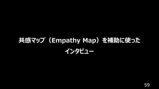 59
共感マップ（Empathy Map）を補助に使った
インタビュー
 