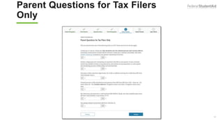 Parent Questions for Tax Filers
Only
51
 