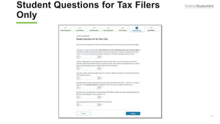 Student Questions for Tax Filers
Only
61
 