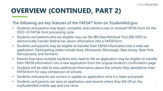 2022 Fafsa Preview Presentation Pptx