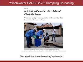 Wastewater SARS-CoV-2 Sampling Spreading
See also https://microbe.net/tag/wastewater/
 