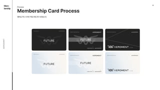 02
Mem-

bership
AEROEMNT
Membership Card Process
멤버십카드디자인작업과정2차시안입니다.
Process
CHOI EUN JU
CHOI EUN JU
Name
Name
Code
Code
AMNow Membership
AMNow Membership
AMNow Membership
AMNow Membership
AMN10078274
AMN10078274
AMN10078274
AMN10078274
future
future
CHOI EUN JU
CHOI EUN JU
AMN10078274
AMN10078274
future
future
future
future
 
