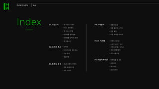 견생네컷 브랜딩 목차
Index
Content
01.시장조사
02.소비자 조사
03.트렌드 분석 - 2022 트렌드 키위드
- 로컬 소셜라이징
- 로컬 리서치
- 가설 설정
- 창업비용
- 로고/심볼/컬러
- 로고사용규정
- 인터뷰
- 반려견 양육 루틴조사
- 펫 트렌드 키워드
- MZ & 펫트렌드
- 펫 서비스 현황
- 반려동물 등록현황 - 로컬 역세권 리서치
- 반려동물 산책 및 정보
- 펫 이동수단 - 브랜드 네이밍
05.BI 시스템
06.어플리케이션 - 판매제품 및 굿즈
- 브랜드 비전 / 미션
- 옥외광고
- 브랜드 컨셉 / 보이스
- 경춘선 숲길
04.지역분석
- 로컬 플로우 & 역사
- 로컬 특징
- 앱디자인
- 공간디자인
 