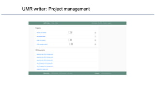 UMR writer: Project management
 