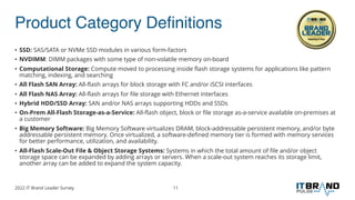 Product Category Definitions
• SSD: SAS/SATA or NVMe SSD modules in various form-factors
• NVDIMM: DIMM packages with some...