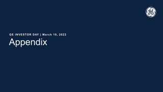 Appendix
GE INVESTOR DAY | March 10, 2022
 