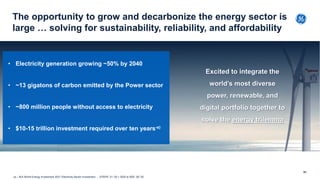 51
• Electricity generation growing ~50% by 2040
• ~13 gigatons of carbon emitted by the Power sector
• ~800 million peopl...