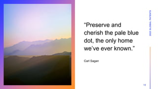 “Preserve and
cherish the pale blue
dot, the only home
we’ve ever known.”
Carl Sagan
2022
GLOBAL
PATENTS
12
 