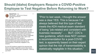 17
“Prior to last week, I thought the answer
was a clear YES. This is because I’ve
always believed that this type of test
...