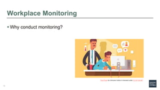 Workplace Monitoring
 Why conduct monitoring?
This Photo by Unknown Author is licensed under CC BY-SA-NC
15
 