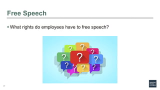 Free Speech
 What rights do employees have to free speech?
26
 