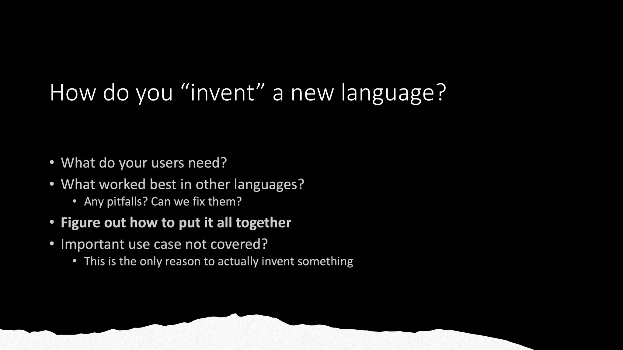 How do you “invent” a new language?
 