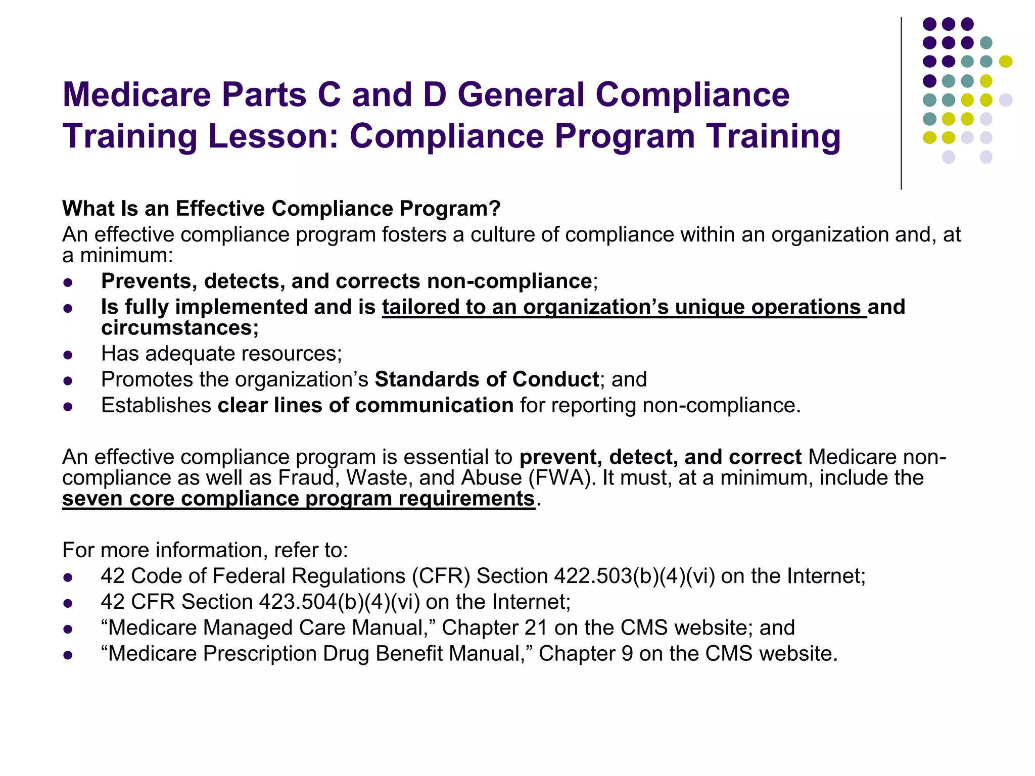 Picture Idea: 2022 Medicare Parts C And D General Compliance Training Ppt
