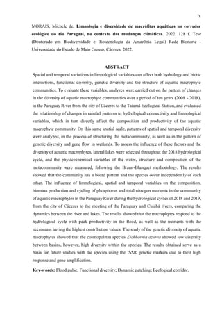 Limnology and Aquatic Macrophyte Diversity in the Paraguay River ...