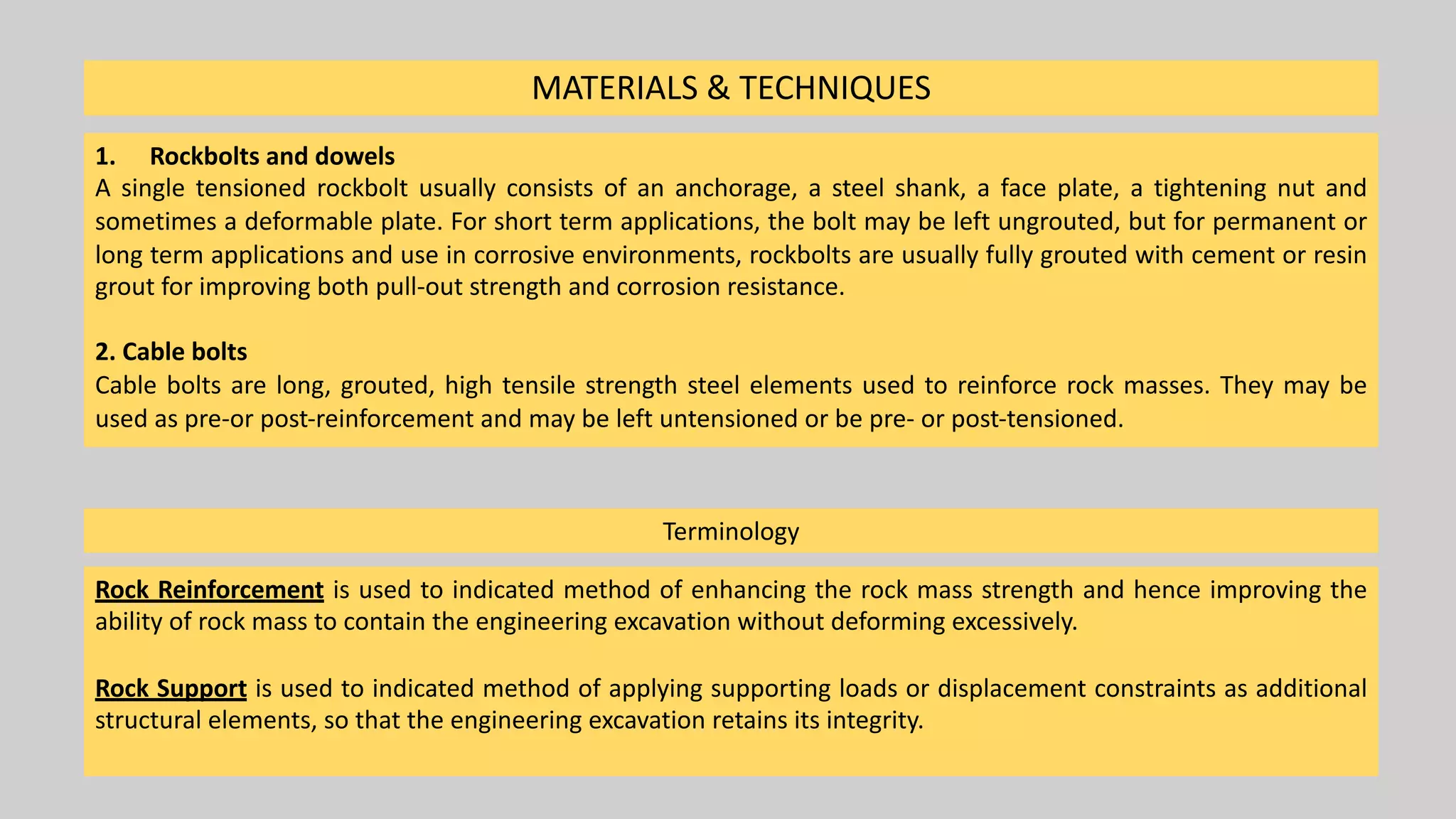 Rock Support Methods Rock reinforcement and rock support | PDF