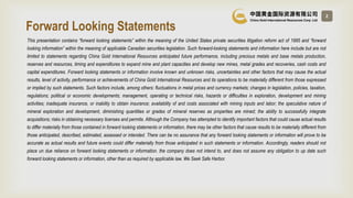 2
Forward Looking Statements
This presentation contains “forward looking statements” within the meaning of the United Stat...