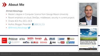© Revelation Technologies Group, Inc. 2022 | All rights reserved. Slide 3 of 54
@Revelation_Tech
About Me
Ahmed Aboulnaga
• Master’s degree in Computer Science from George Mason University
• Recent emphasis on cloud, DevOps, middleware, security in current projects
• Oracle ACE Pro, OCE, OCA
• Author, Blogger, Presenter
• @Ahmed_Aboulnaga
 