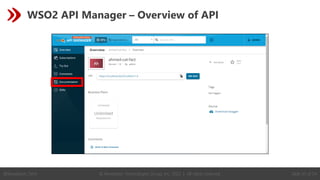 © Revelation Technologies Group, Inc. 2022 | All rights reserved. Slide 33 of 54
@Revelation_Tech
WSO2 API Manager – Overview of API
 