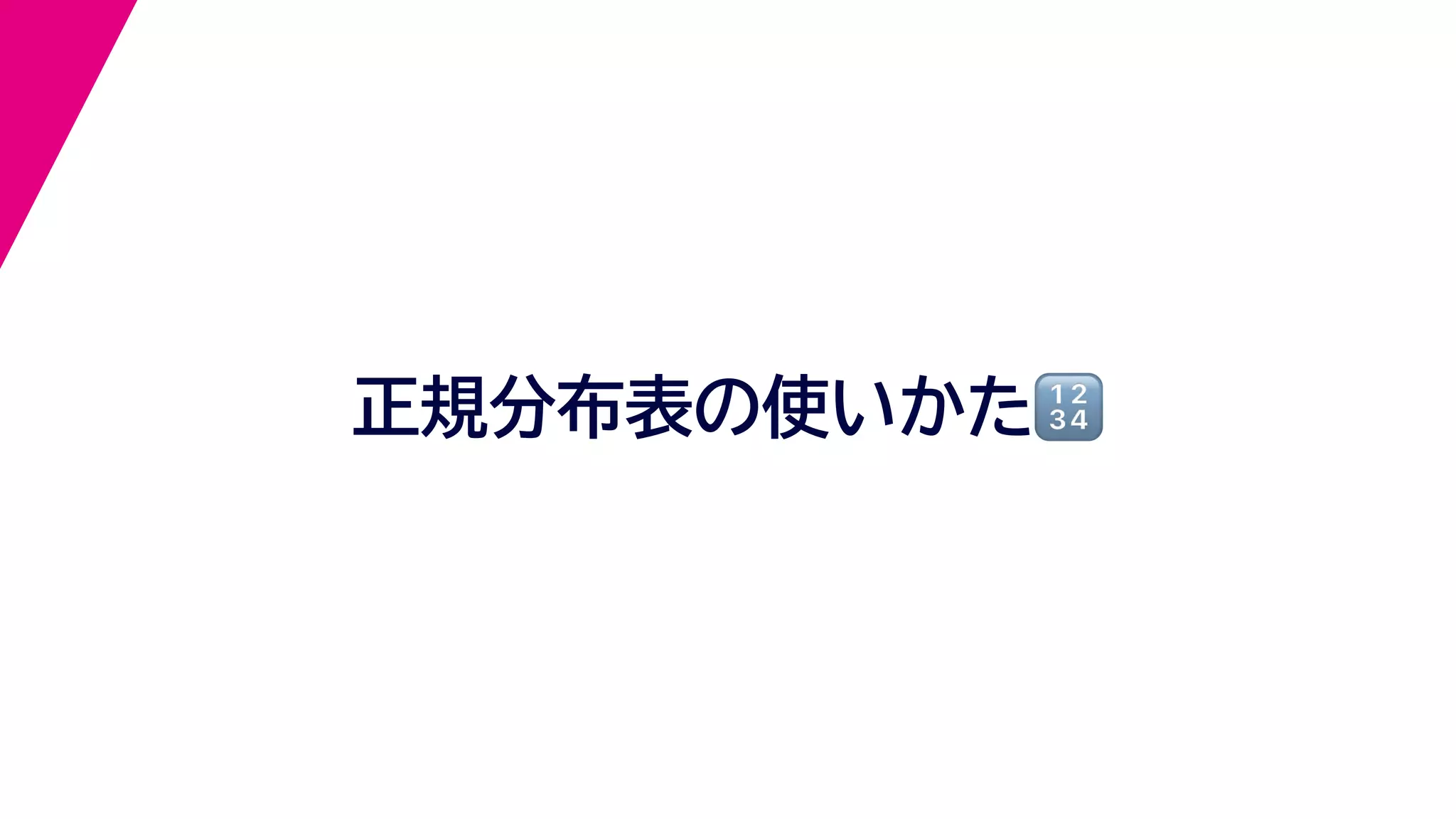 正規分布表の使いかた🔢🔢
 