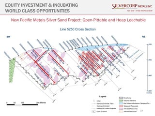 19
EQUITY INVESTMENT & INCUBATING
WORLD CLASS OPPORTUNITIES TSX: SVM | NYSE AMERICAN SVM
New Pacific Metals Silver Sand Project: Open-Pittable and Heap Leachable
 