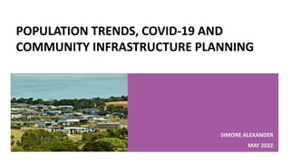 POPULATION TRENDS, COVID-19 AND
COMMUNITY INFRASTRUCTURE PLANNING
SIMONE ALEXANDER
MAY 2022
 