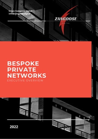 BESPOKE
PRIVATE
NETWORKS
EXECUTIVE OVERVIEW
2022
https://zangoose.digital
info@zangoose.digital
 