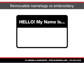 Removable nametags vs embroidery
 
